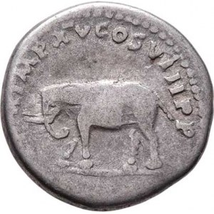 Titus, 79 - 81, AR Denár, Rv:TR.P.IX.IMP.XV.COS.VIII.P.P., slon