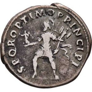 Traianus, 98 - 117, AR Denár, Rv:SPQR.OPTIMO.PRINCIPI., Mars kráčející