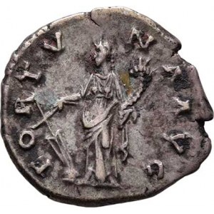 Hadrianus, 117 - 138, AR Denár, Rv:FORTVNAE.AVG., stoj.Fortuna, RIC.244d,