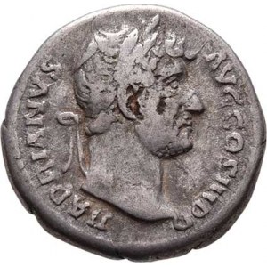 Hadrianus, 117 - 138, AR Denár, Rv:TELLUS.STABIL., stojící Tellus zleva,