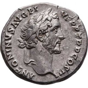 Antoninus Pius, 138 - 161, AR Denár, Rv:CLEMENTIA.AVG., stojící Clementia,