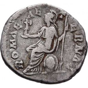 Clodius Albinus - jako césar 193 - 195, AR Denár, Rv:ROMAE.AETERNAE., sedící Roma, S.1630,