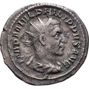 Philippus I., 244 - 249, AR Antoninianus, Rv:SALVS.AVG., stojící Salus,