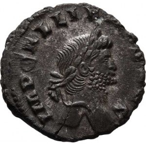 Gallienus, 253 - 268, AE Denár, Rv:ABVNDANTIA.AVG., stojící Abundantia,