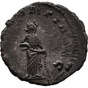 Gallienus, 253 - 268, AE Denár, Rv:ABVNDANTIA.AVG., stojící Abundantia,