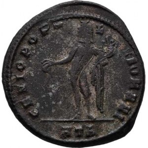 Constantinus I. Veliký - jako césar, 306 - 307, AE Follis, Rv:GENIO.POPVLI.ROMANI., stojící Geniu