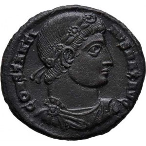 Constantinus I., 307 - 337, AE3/4, Rv:GLORIA.EXERCITVS., dva vojáci a dvě