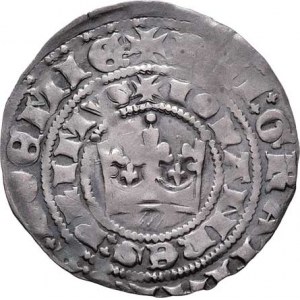 Jan Lucemburský, 1310 - 1346, Pražský groš, jako Cn.23, ale v opise reversu dělící