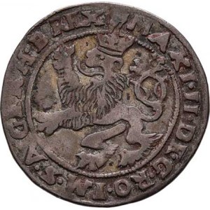 Maxmilian II., 1564 - 1576, Bílý groš (15)76, Jáchymov-Geitzköfler, J.14d,