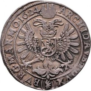 Ferdinand II., 1619 - 1637 (Mince dobrého zrna), 1/2 Tolar 1624, Jáchymov-Steinmüller, J.16, MKČ.83