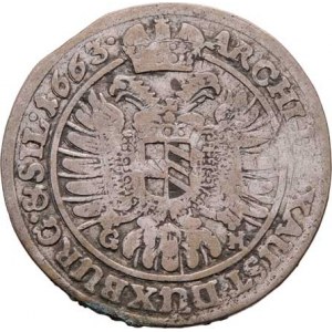 Leopold I., 1657 - 1705, XV Krejcar 1663 GH, Vratisl.-Hübner, Höll.63.2.1a,