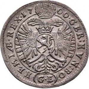 Leopold I., 1657 - 1705, 3 Krejcar 1700 GE, Praha-Egerer, MKČ.1429, Nech.213 -