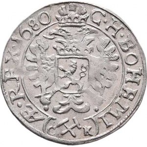 Leopold I., 1657 - 1705, 3 Krejcar 1680 CK, K.Hora-Krahe, Nech.296, MKČ.1454,