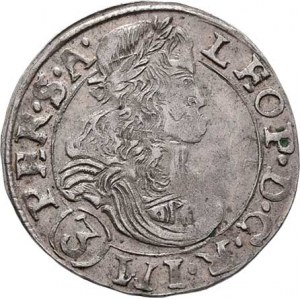 Leopold I., 1657 - 1705, 3 Krejcar 1681 CK, K.Hora-Krahe, Nech.297, MKČ.1454,