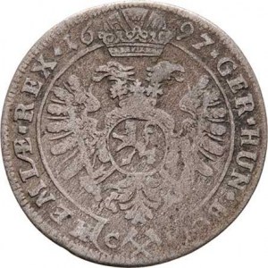 Leopold I., 1657 - 1705, 3 Krejcar 1697 CK, K.Hora-Krahe, Nech.316, MKČ.1460,