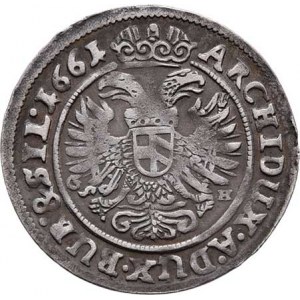 Leopold I., 1657 - 1705, 3 Krejcar 1661 GH, Vratislav-Hübner, dělení opisů: