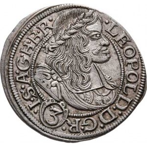 Leopold I., 1657 - 1705, 3 Krejcar 1669 SHS, Vratislav-Hammerschmidt, dělení