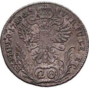 Josef II., (1765 -) 1780 - 1790, 20 Krejcar 1780 C/EvS-IK, Praha, P.9, MKČ.2009,