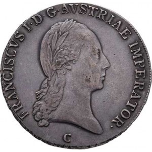 František II., 1792 - 1835, 1/2 Tolar konvenční 1809 C, Praha, 13.954g, pěkná