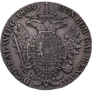 František II., 1792 - 1835, 1/2 Tolar konvenční 1809 C, Praha, 13.954g, pěkná