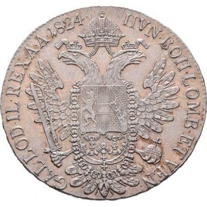 František II., 1792 - 1835, 1/2 Tolar 1824 C, Praha, 14.011g, dr.hr., dr.rysky,