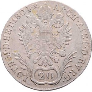 František II., 1792 - 1835, 20 Krejcar 1804 C, Praha, 6.575g, nep.just.,
