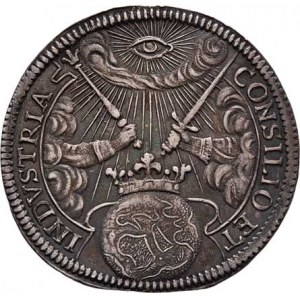 Leopold I., 1657 - 1705, Střední jeton na korunov. ve Frankfurtu 1.8.1658 -