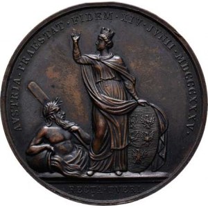 Ferdinand V., 1835 - 1848, Boehm - AE medaile na holdování ve Vídni 1835 -