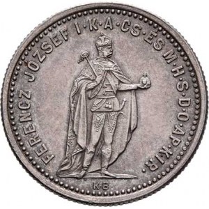 František Josef I., 1848 - 1916, AR jeton na 25 let uherské korunovace 1892 - stojící