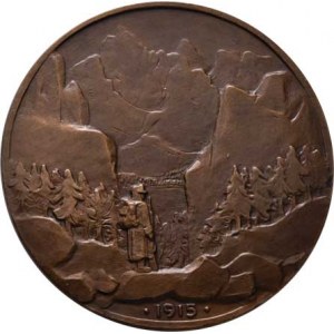 Arcivévoda Eugen - velmistr řádu, 1863 - 1954, Hellene Scholz - pamětní medaile 1915 - poprsí zleva
