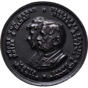 Hannau, Vilém a Eliška, Nesign. - medaile železáren v Komárově 15.5.1890 -