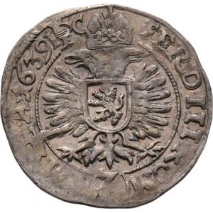 Schlick Jindřich, 1612 - 1650, 3 Krejcar 1639 IC - s titulem Ferdinanda III., Planá