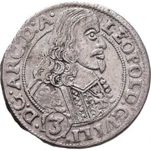 Olomouc-biskup., arcivév. Leopold Vilém, 1637 - 1662, 3 Krejcar 1658, S-V.130 (C3/G1), se znač. min