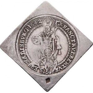 Salzburg-arcib., Paris Lodron, 1619 - 1653, 1/4 Tolar 1642 - klipa, Zot.1554, Pr.1275, 7.041g,