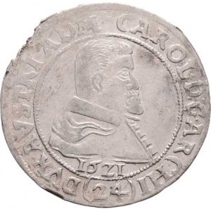 Vratislav-biskup., arcivévoda Karel, 1608 - 1624, 24 Krejcar 1621, Sa.109 (revers podobný jako tola