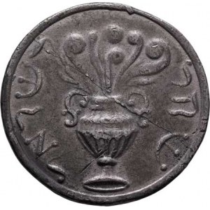 Církevní medaile - ostatní - nesignované, Olověná napodobenina šekelu I.židovského povstání