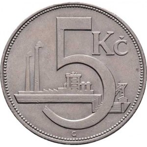 Československo 1918 - 1938, 5 Koruna 1926, KM.10 (CuNi), 10.044g, nep.hr.,