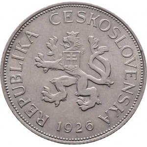 Československo 1918 - 1938, 5 Koruna 1926, KM.10 (CuNi), 10.044g, nep.hr.,