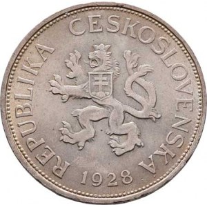 Československo 1918 - 1938, 5 Koruna 1928, KM.11 (Ag500), 6.986g, nep.hr.,