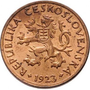 Československo 1918 - 1938, 5 Haléř 1923, 1.662g, skvrnky