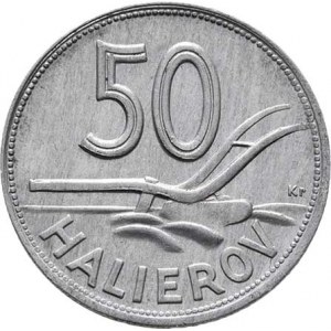 Slovenská republika, 1939 - 1945, 50 Haléř 1944, KM.5a (hliník), 1.011g, nep.hr.,
