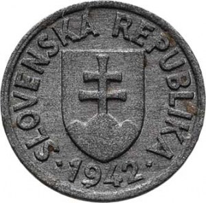 Slovenská republika, 1939 - 1945, 5 Haléř 1942, KM.8 (zinek), 0.945g, patina R!