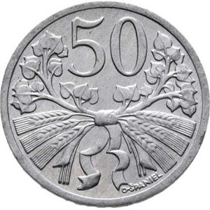 Československo 1945 - 1953, 50 Haléř 1953, KM.32 (hliník), 0.668g R!