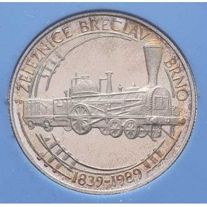Československo 1961 - 1990, 50 Koruna 1989 - 150 let železnice Břeclav-Brno,