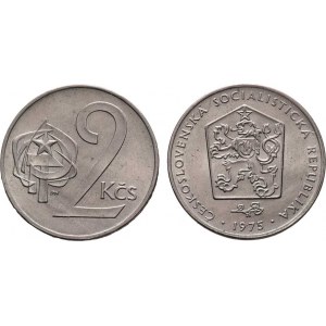 Československo 1961 - 1990, 2 Koruna 1975 - zmetek - rozpadlý střížek - avers
