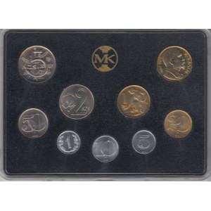 Sady oběhových mincí, Ročník 1992 - v etui - s desetikorunou 1992 9ks