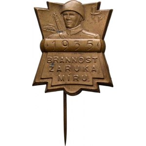 Československo - vojenské pamětní medaile a odznaky, Brannost záruka míru 1935, Sign.Pichl, bronz 2
