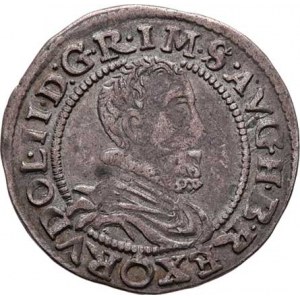 Rudolf II., 1576 - 1612, 3 Krejcar (15)90, zn.prsten, Vídeň-Huebmer, M-A.76,