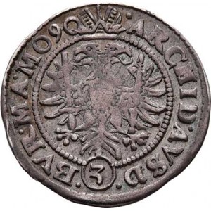 Rudolf II., 1576 - 1612, 3 Krejcar (15)90, zn.prsten, Vídeň-Huebmer, M-A.76,
