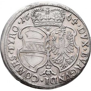 Arcivévoda Zikmund František, 1662 - 1665, XV Krejcar 1664, Hall, M-A.163, 6.554g, nep.exc.,